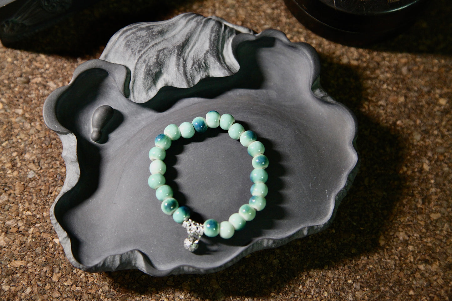 green and blue ceramic bracelet