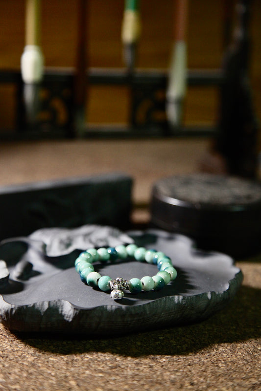 green and blue ceramic bracelet